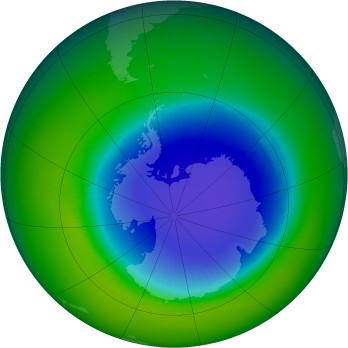 Antarctic ozone map for 1999-11